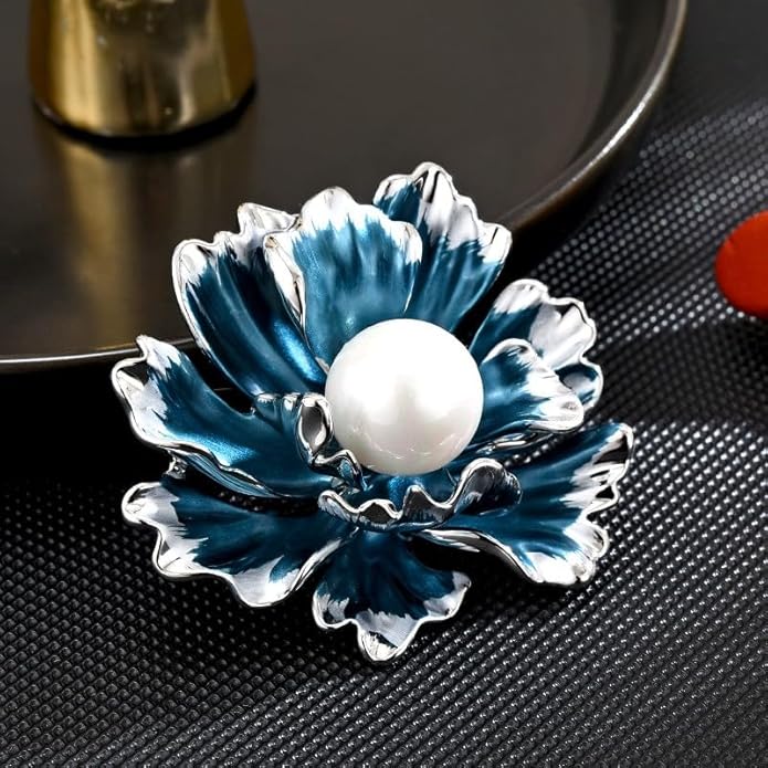 Flower Brooch Pin Rhinestones Pearl Flower Brooches Floral Pin Jewelry for Women Girls