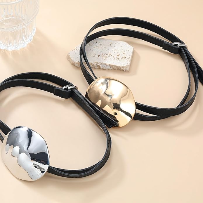 Punk Dripping Water-drop Choker Necklace for Women,Thick Drippy Chain Liquid Metal Collar Necklace Rocker Hip-hop Necklace Cool Metallic Unique Funky Statament Grunge Jewelry