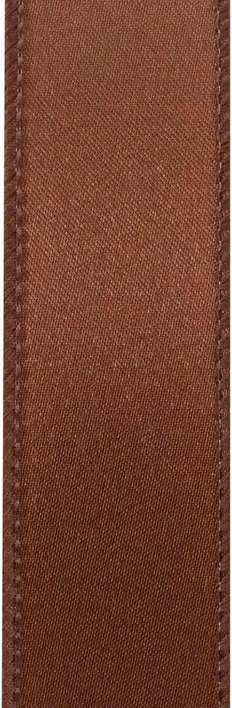 Reliant Ribbon 92575W-092-40F Satin Value Wired Edge Ribbon, 2-1/2 Inch X 10 Yards, Brown