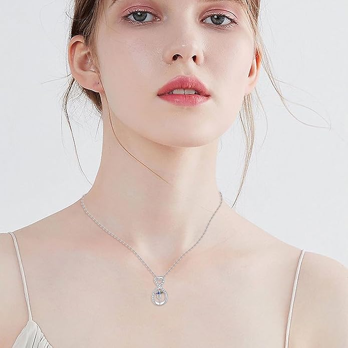 POPLYKE Sports Gifts for Girls Sterling Silver Gymnastics/Ballerina/Piano/Reading Heart-Shaped Pendant Necklace for Women