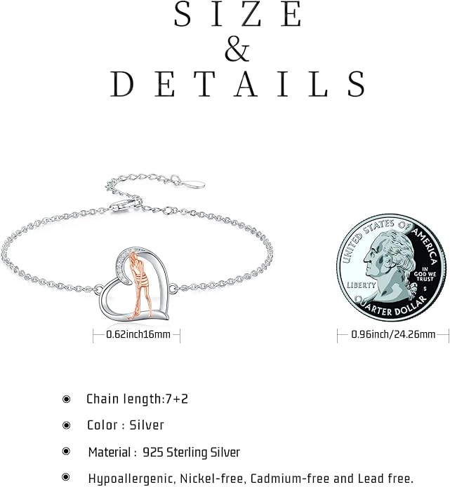 Volleyball/Tennis/Golf Bracelet 925 Sterling Sliver Heart Sports Bracelets Jewelry Gifts for Women Mom Lover Player