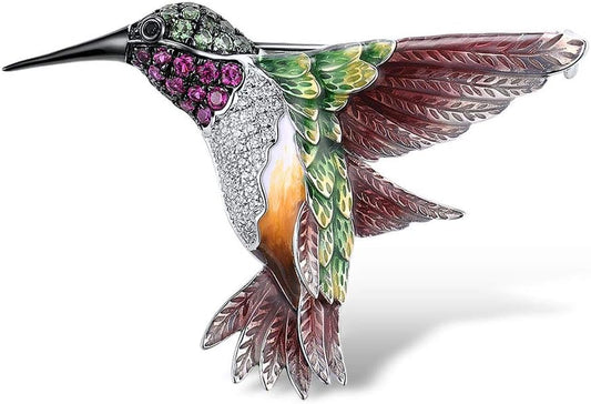 Santuzza 925 Sterling Silver Enamel Brooch Pin for Women