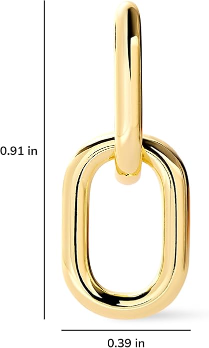 Ana Luisa Ash Double Hoop Earrings for Women - 14K Gold Plated, Silver & Two-Tone Drop Dangle Hoop Earring - Trendy Paperclip Link Huggie Hoop - Hypoallergenic, Water-Resistant & Tarnish-Free Jewelry