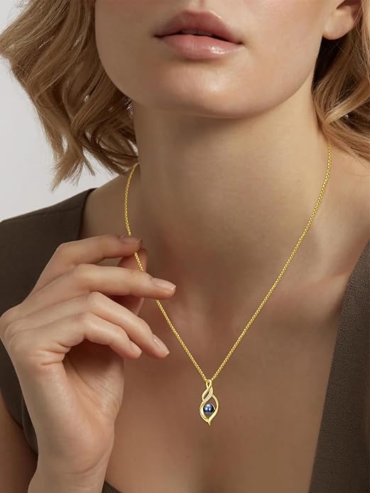 KANNSOAR Tahitian Black Pearl AAAA 18K Gold Plated Sterling Silver Pendant Necklace for Women Wife Mom Girlfriend Valentine Her Jewelry Gift for Anniversary Birthday Christmas