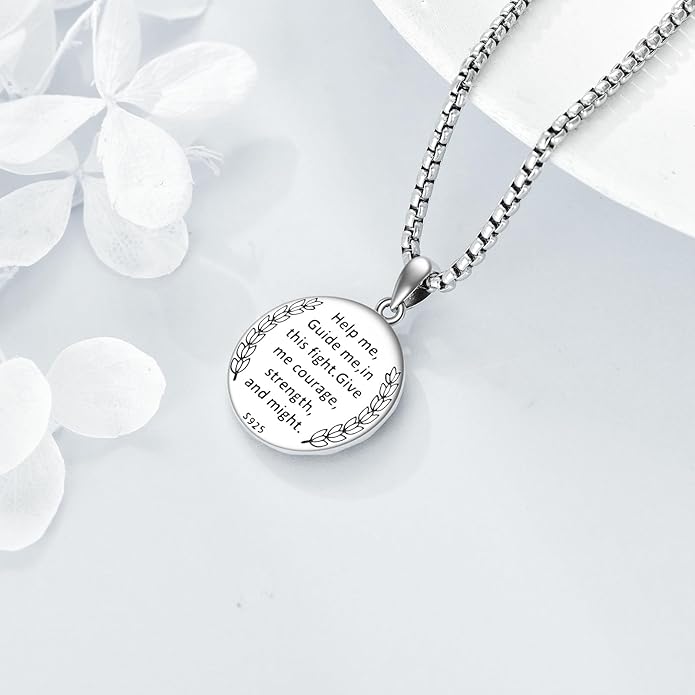 YFN Patron Saint Necklace Sterling Silver Amulet Medal Pendant Religious Protector Jewelry Gifts for Women Men