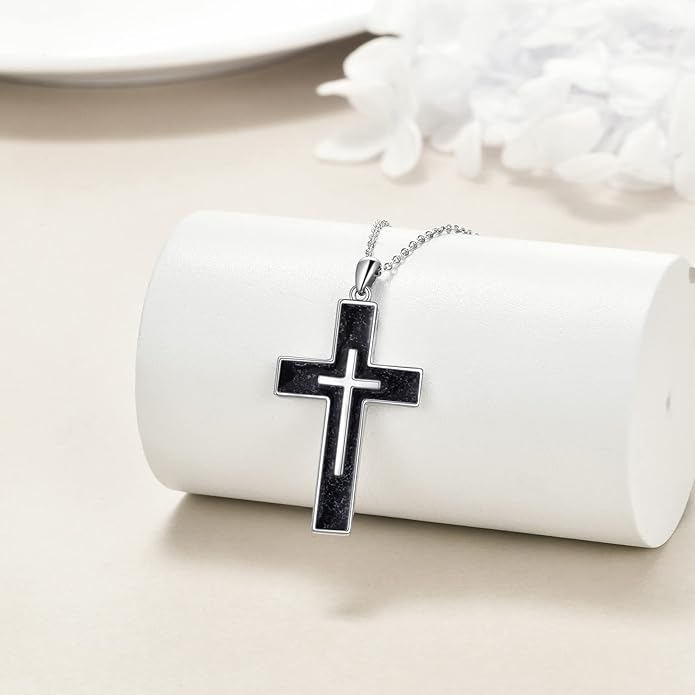 YFN Cross Necklace Sterling Silver Religious Cross Pendant Jewelry Christian Gifts for Women Men