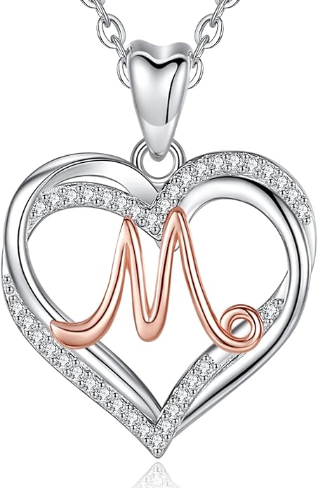 INFUSEU Unique Initial Necklaces for Women Girls Small Heart Letter Jewelry, Meaningful Personalized Gifts