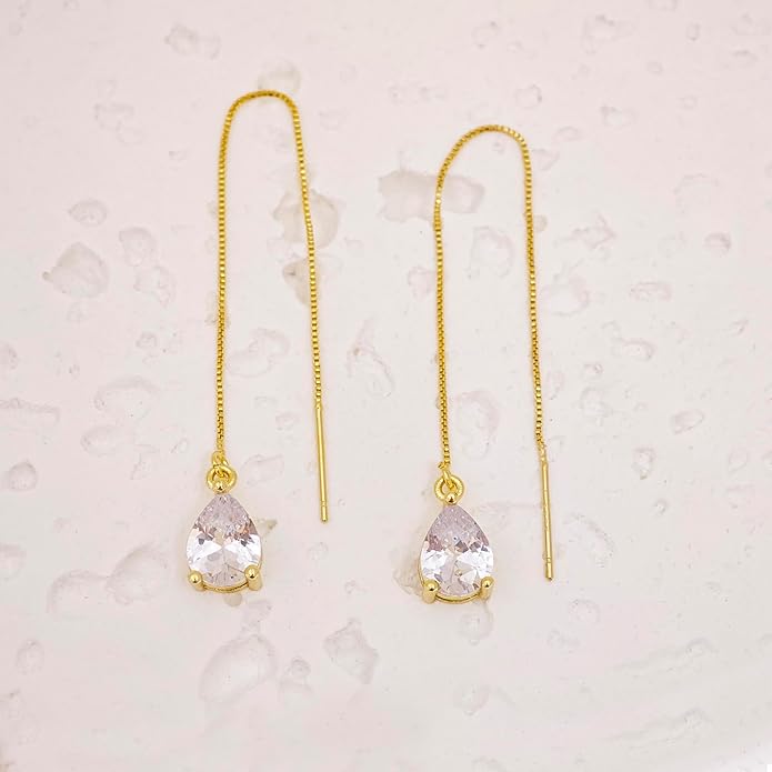 Gold Earrings for Women Trendy, Simple Dainty 14K Gold Plated Paperclip Square Chain Link Dangle Hoops Earrings Pin Stud Huggie Earrings Lightweight Hypoallergenic Minimalist Aesthetic Gold Jewelry for Christmas Gifts