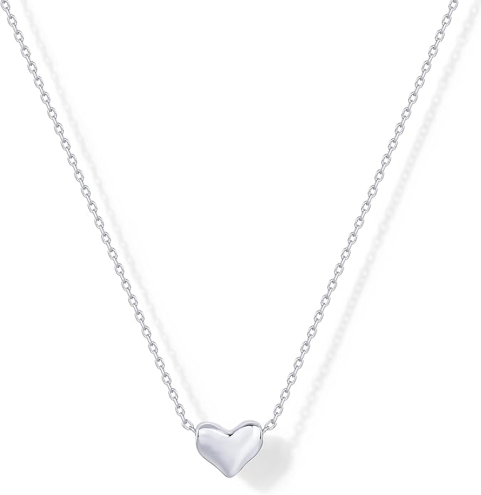 PAVOI 14K Gold Plated Cubic Zirconia Heart Necklace | Cute Dainty Love Pendant Necklaces for Women