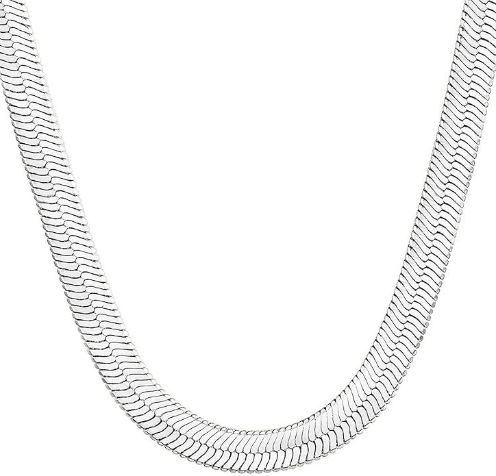 DEARMAY 14K Gold Plated Necklaces for Women, Dainty Gold Herringbone Choker Necklace Thin Layered Snake Chain Jewelry for Gifts
