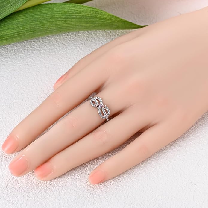 NARMO 925 Sterling Silver Rings for Women Evil Eyes Rings Entwined Line Cubic Zirconia Rings Simple Stackable Finger Rings Engagement Ring Personality Rings Size 6-9
