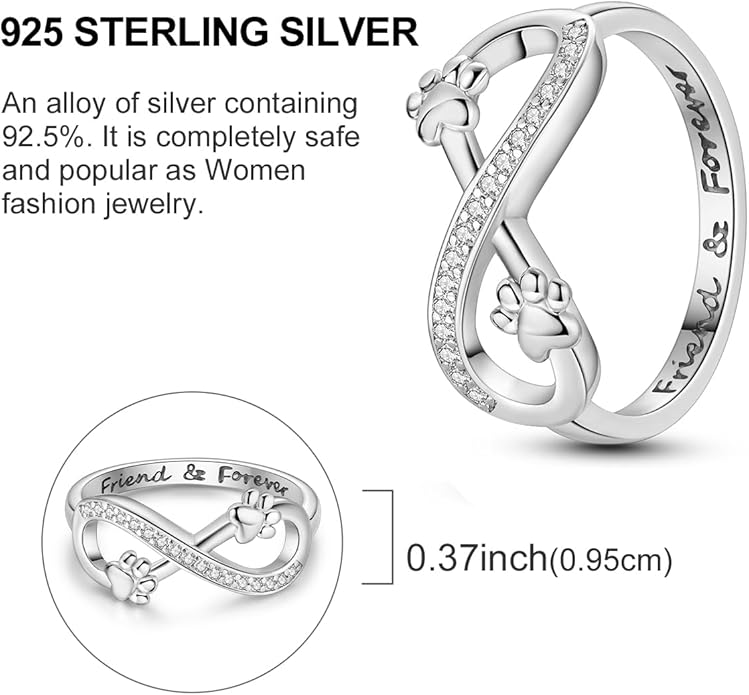 NARMO 925 Sterling Silver Rings for Women Evil Eyes Rings Entwined Line Cubic Zirconia Rings Simple Stackable Finger Rings Engagement Ring Personality Rings Size 6-9