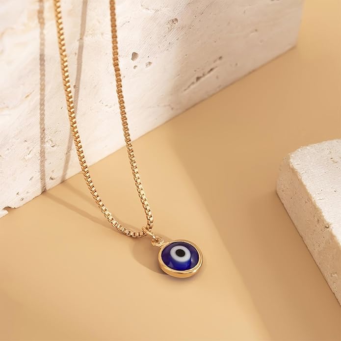 Long tiantian Evil Eye Necklace for Women Men Necklace Evil Eye Jewelry Blue Turkish Glass Leather Rope Pink Lucky Protection Necklace Jewelry Valenty Day Gifts for Men Women