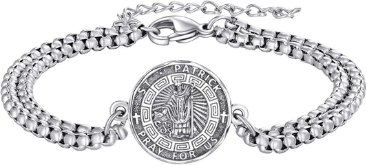 YFN Patron Saint Bracelet Sterling Silver Religious Protector Bracelet Jewelry Gift for Women Men
