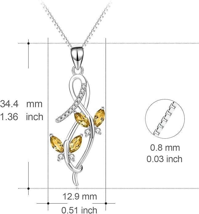 AOBOCO 925 Sterling Silver Infinity Butterfly Pendant Necklace with Birthstone Crystal from Austria, Anniversary Jewelry Gifts for Women