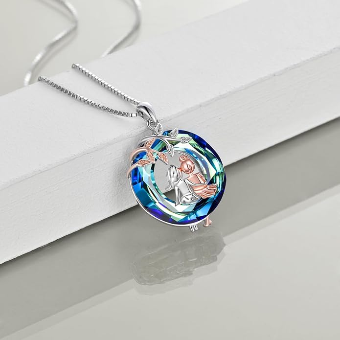 AOBOCO Gifts for Sister 2 3 Sisters Necklace for Women Sterling Silver Sister Crystal Pendant Jewelry Birthday Christmas Gifts for Friend Female Friendship Lasts Forever