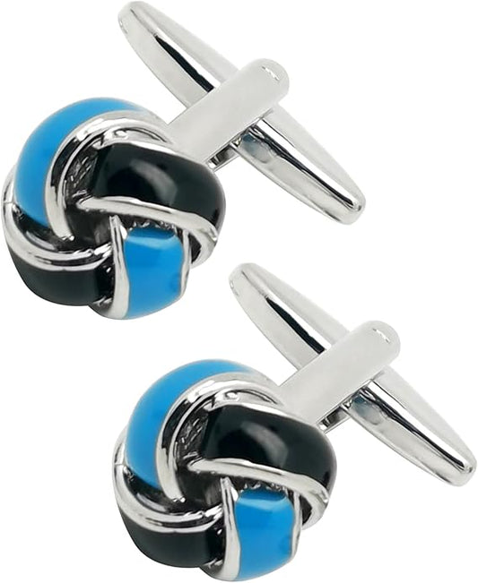 Jonwo Knot Cufflinks in Gift Box Cuff Links for Men Lady Daily Wear Business Wedding Party Tuxedo Shirt Birthday Gift