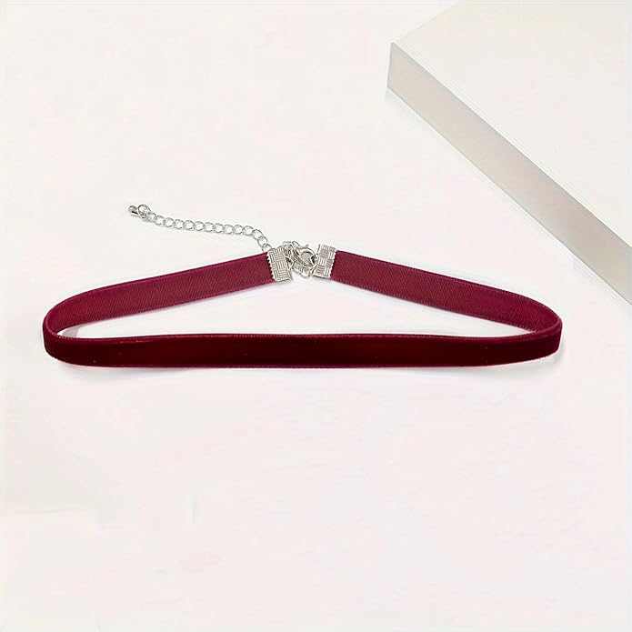 Black Choker Necklaces for Women 90s Red Black Velvet Choker Necklace Thick Thin Chocker Tube Heart Circle Choker Necklace Lace Tatto Collar Necklace Goth Choker Jewelry