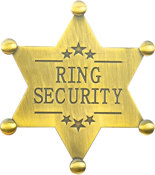 ERDOGLY Metal Ring Security Badge, Ring Bearer Gifts Metal Brooch, Ring Security Wedding Accessories Keepsake for Party, Rehearsal, Boys, Youngs, Security Badges for Wedding Souvenirs