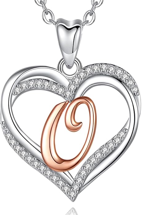 INFUSEU Unique Initial Necklaces for Women Girls Small Heart Letter Jewelry, Meaningful Personalized Gifts