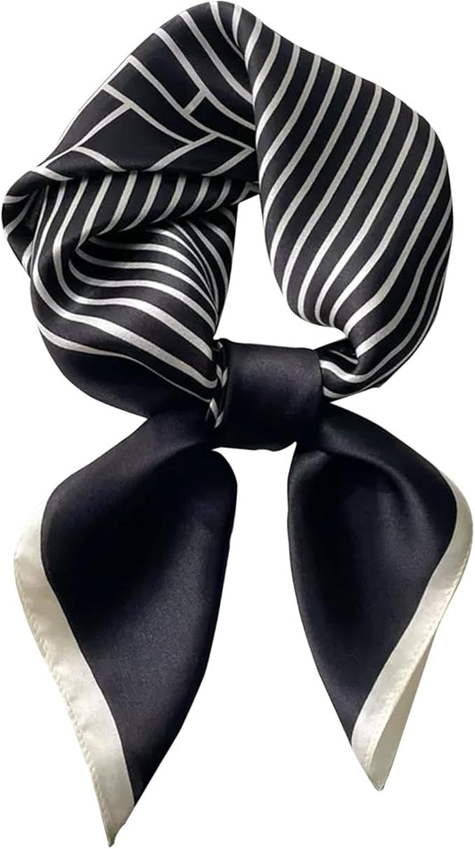 kcctoo 27.5" Mulberry Silk Feeling Head Scarf Women's Fashion Square Neck Satin Scarfs for Bag Hair Scarves Gift