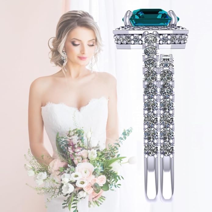 NANA Jewels Sterling Silver Engagement Rings for Women - Choose Simulated Morganite, Citrine, Aquamarine & More