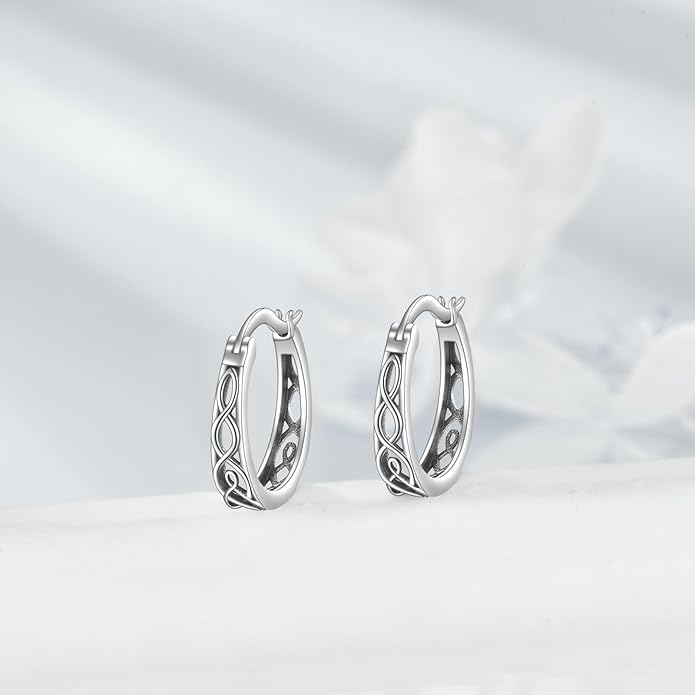 Sterling Silver Hoop Earrings Small Hoop Sun/Leaf/Triangle Huggie Earrings for Women Hypoallergenic