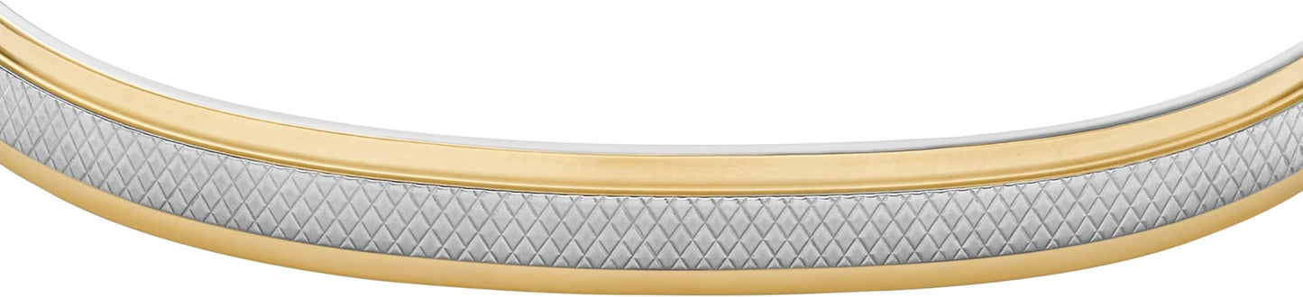 Fossil Men's Plated Stainless Steel Engravable Personalized Gift ID, Chain or Cuff Bracelet for Men