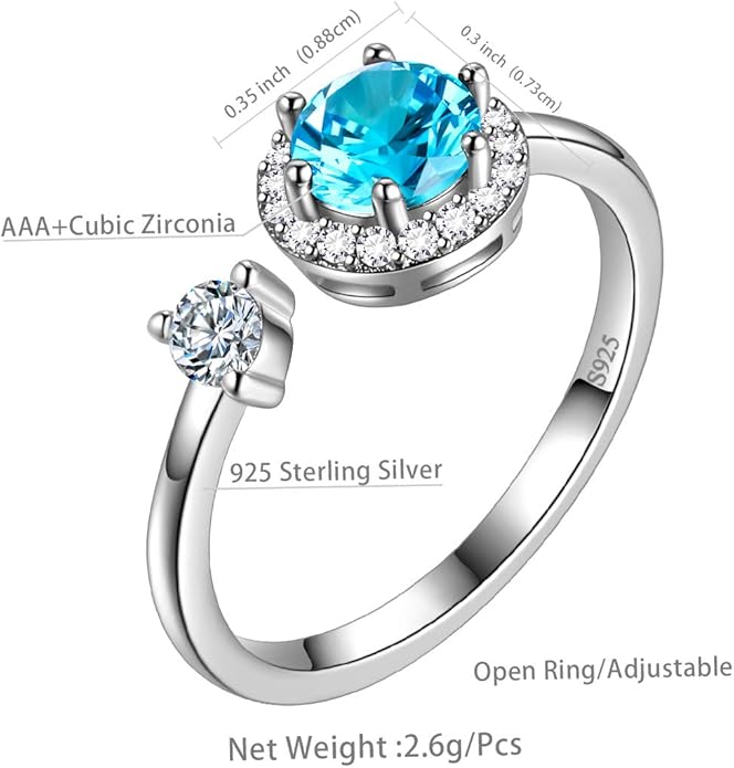 Aurora Tears 925 Sterling Silver 12 Birthstones Necklace/Earring/Ring/Bracelet Women Birthstone Pendant Crystal Fashion Birthday Jewelry Christmas Gift for Girls Women