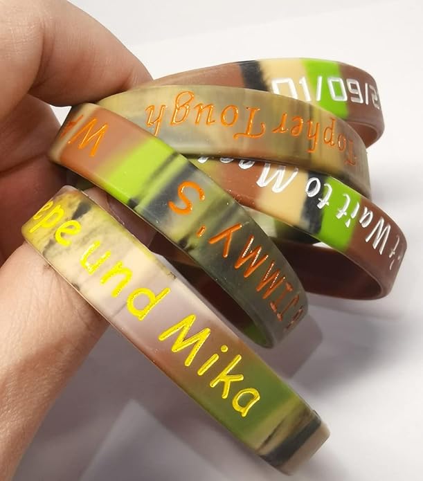 50 Custom Rubber Bracelets Personalized Silicone Wristbands Customized Bulk for Events, Support, Wedding, Awareness, Motivation Customizable
