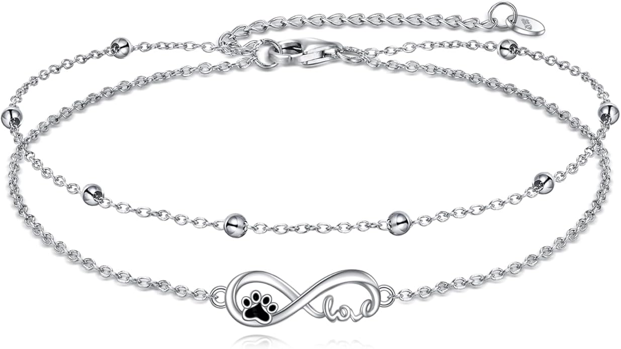 TIGER RIDER Dragonfly Anklet Sterling Silver Dragonfly Gifts Jewelry for Women with Crystal Birthday Anniversary