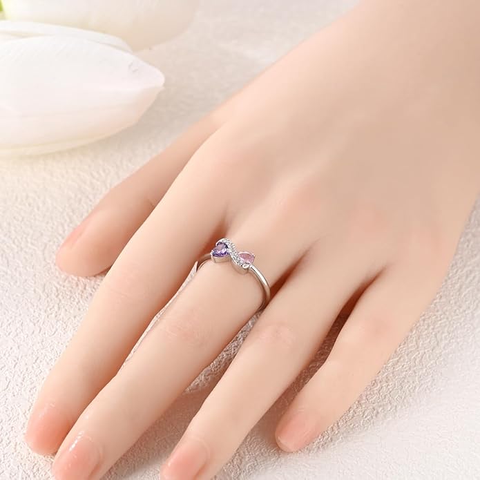 NARMO 925 Sterling Silver Rings for Women Evil Eyes Rings Entwined Line Cubic Zirconia Rings Simple Stackable Finger Rings Engagement Ring Personality Rings Size 6-9