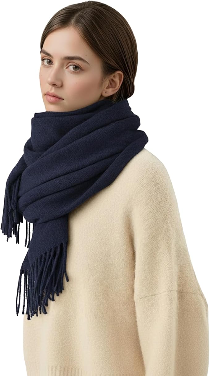 FLEESOFT Winter Wool Scarf Shawl -Thick Oversized Pashmina Shawl Wrap,Soft Warm Winter Scarves,Travel Blanket Scarf for Women