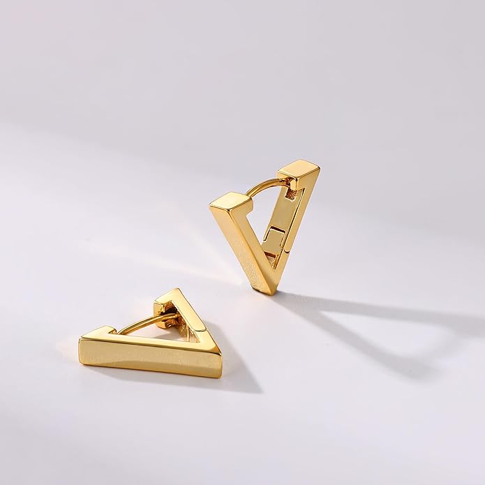 Gacimy Gold Huggie Hoop Earrings for Women 14k Gold Plated, Small Hoop Earrings for Women, 1/2 Inch Yellow Color Earrings for Women