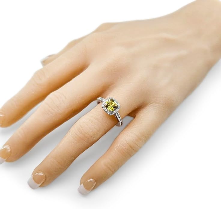 NANA Jewels Sterling Silver Engagement Rings for Women - Choose Simulated Morganite, Citrine, Aquamarine & More