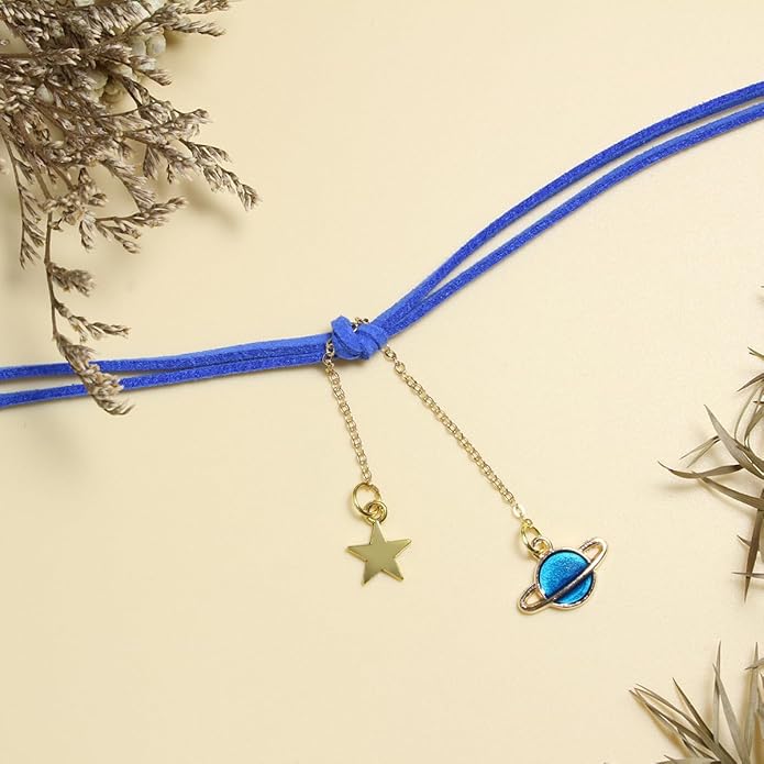 Nova&Aria Chokers Set For Women Heart Choker Necklaces Flower Pendant Velvet Cute Pink Turquoise Blue White Black Choker Necklace Christmas Colorful Lace Chokers