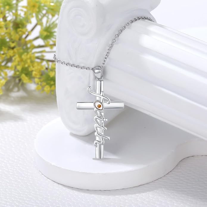 Midir&Etain Cross Necklace 925 Sterling Silver Celtic Christian Pendant Religious Protection Jewelry for Women Men