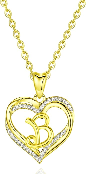 INFUSEU Unique Initial Necklaces for Women Girls Small Heart Letter Jewelry, Meaningful Personalized Gifts