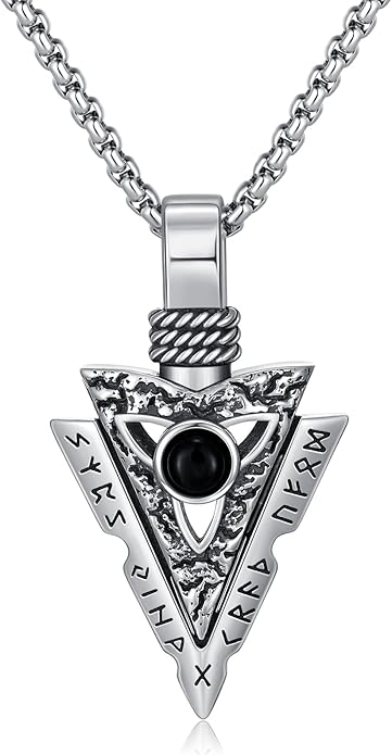 Taioiat viking Pendant Necklace for Men Nordic Celtic 925 Sterling Silver Vintage Mjolnir Jewelry Norse Vikings Gift for Women