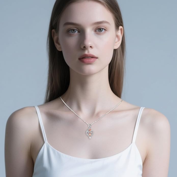 Mother's Day Necklace Gifts 925 Sterling Silver Mom/Wife/Grandma/Nana/Family I Love You Mom Necklace for Women Jewelry Birthday Gifts for Couple