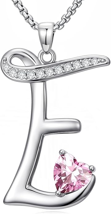 Christmas Gifts for Women Alphabet A to Z Initial Birthstone Pendant Necklaces for Women - 18k White Gold Plated Personalized Name Jewelry Valentine Mothers Day Birthday Gifts for Women Her Girlfriend