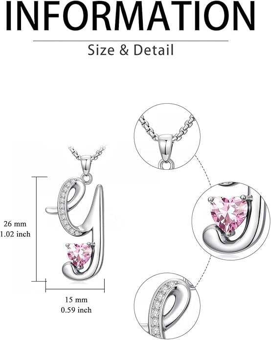 Christmas Gifts for Women Alphabet A to Z Initial Birthstone Pendant Necklaces for Women - 18k White Gold Plated Personalized Name Jewelry Valentine Mothers Day Birthday Gifts for Women Her Girlfriend