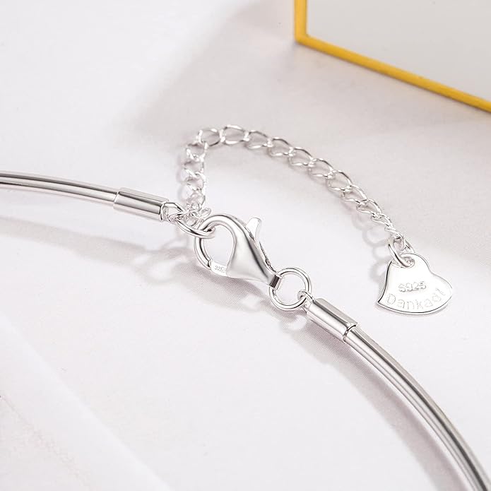 Women 925 Sterling Silver 2MM Solid Dome Collar Necklace Simple Fashion Golden 16 "18" 20 "+1.9 "Adjustable Length Choker Fine Jewelry Gifts