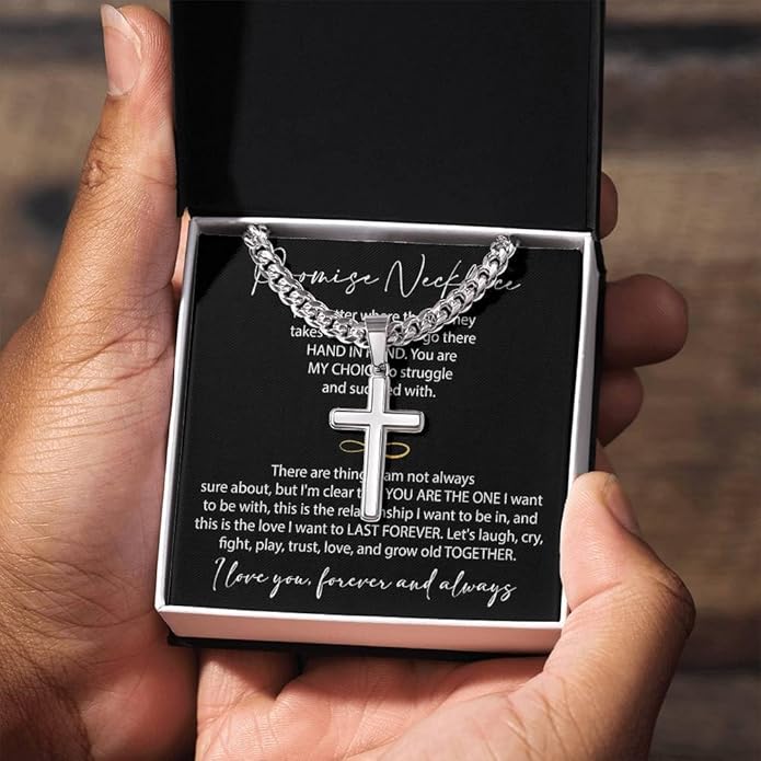 VIRAGIL To My Man Necklace Chain for Men, Silver Stainless Steel Chain Jewelry, Romantic Gift from Partner for Birthday Valentine or Everyday Wear with Meaning