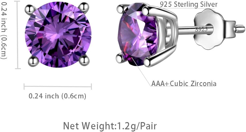 Aurora Tears 925 Sterling Silver 12 Birthstones Necklace/Earring/Ring/Bracelet Women Birthstone Pendant Crystal Fashion Birthday Jewelry Christmas Gift for Girls Women