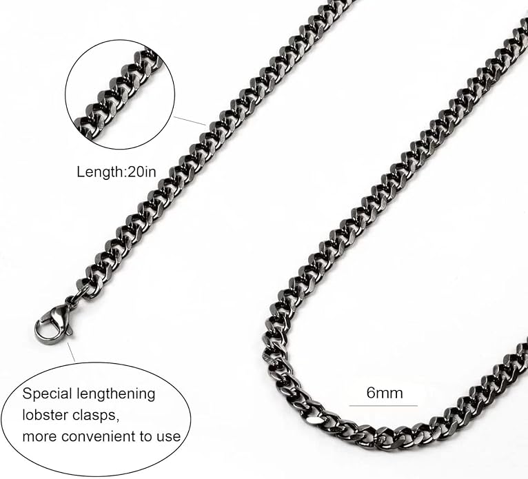 IEFLIFE Gifts for Men - Silver/Black/Gold Chunky Cuban Link Chain for Men, Fathers Day Graduation Gifts for Him Dad Son Grandpa Step Dad Uncle