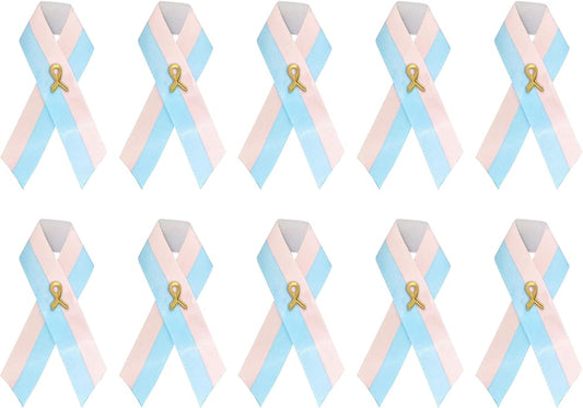 1/2/5/10/25/50/100pcs Satin Awareness Ribbon Pins (Pick your color), for Cancer & Disease Awareness, Bulk Quantities for Fundraising, Events, Gift Giving