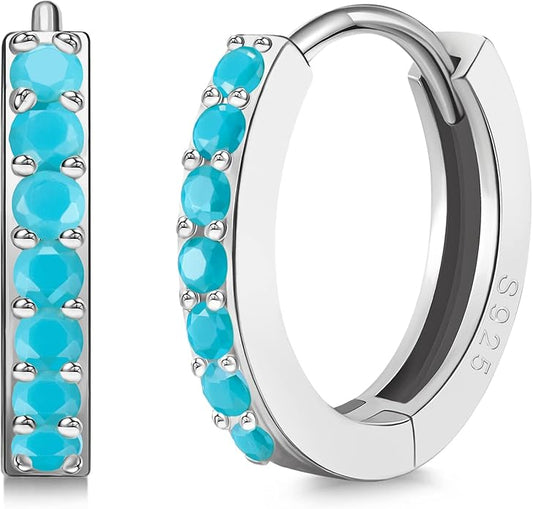 SWEETV 925 Sterling Silver Huggie Hoop Earrings for Women Girls-Tiny Small Cartilage Hoop Earring