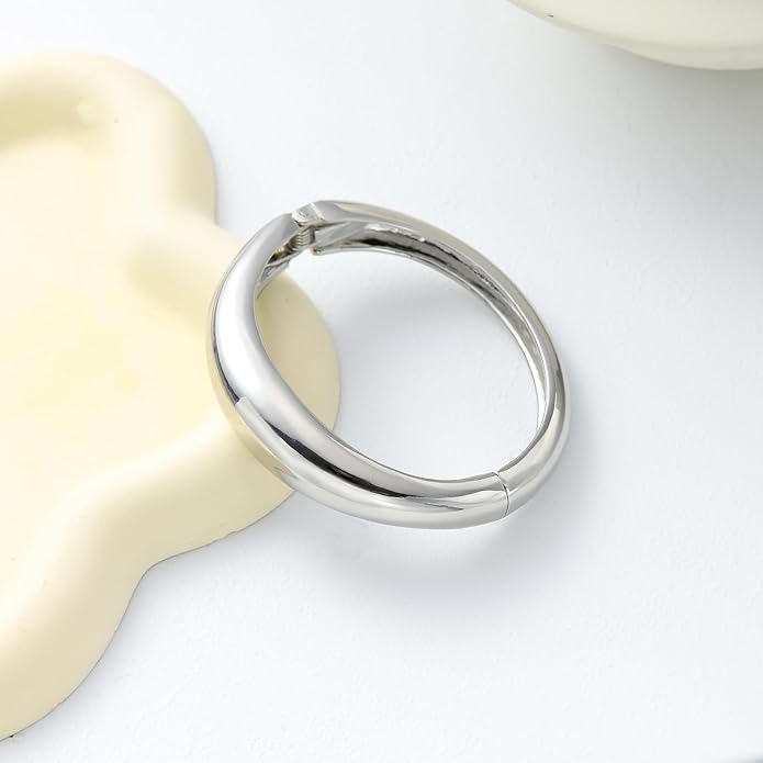 Bangle Bracelets for Women | 14K Gold Plated Trendy Wide Bracelets | Hinged Arm Cuff Bangles Chunky Bracelet for Women