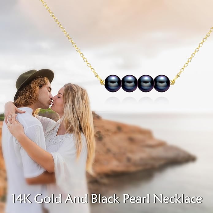 KECHO 14K Real Gold Freshwater Cultured Pearl Pendant Necklace 14K Solid Gold Jewelry Anniversary Birthday Gifts for Women